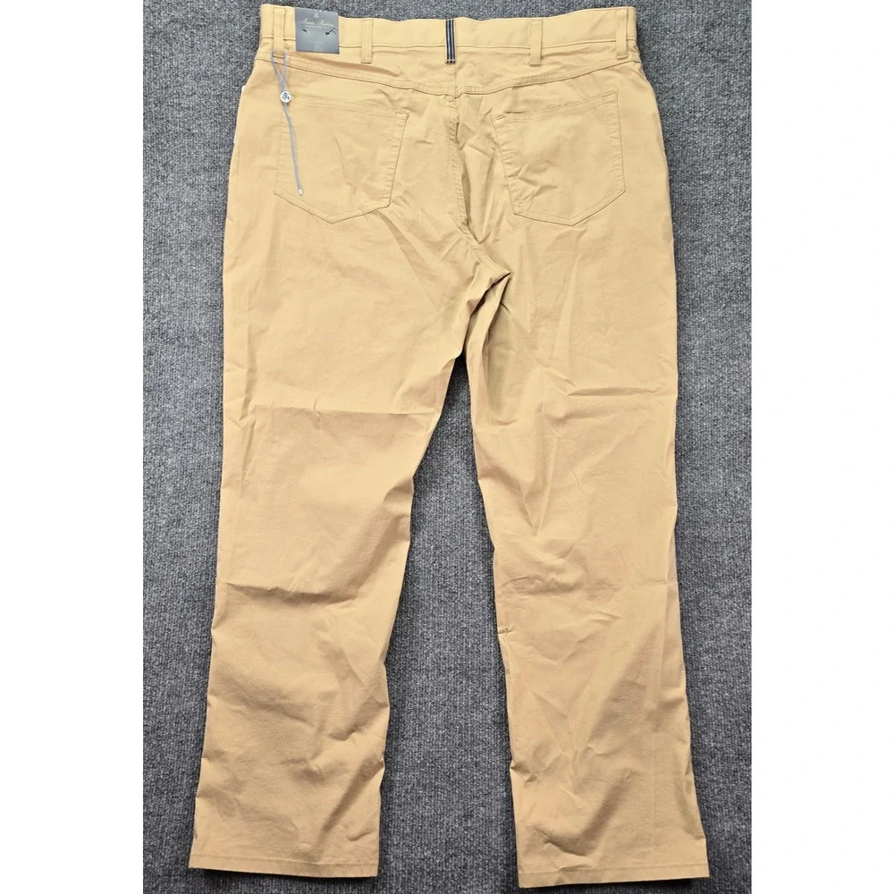 Brooks Brothers Pants Mens 38x30 Khaki Tan Stretch Office Performance 5 Pocket